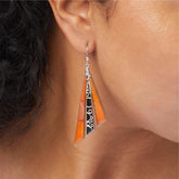 Jay King Sterling Silver Tangerine Chalcedony Earrings, 2-1/4"